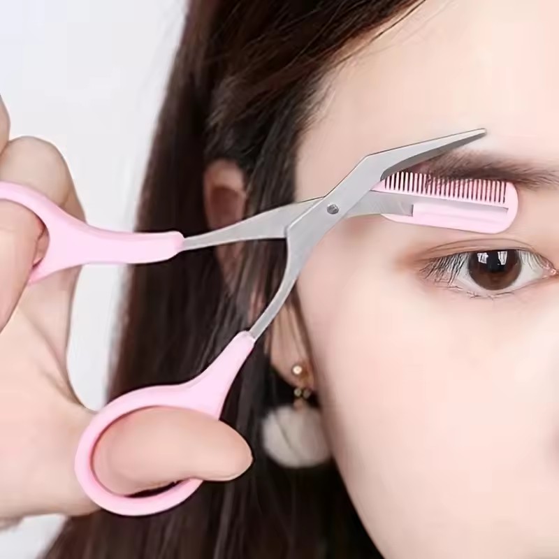 Electric Razor - Sichere Augenbrauenschere mit Kamm, Edelstahl-Wimperntrimmer, tragbarer