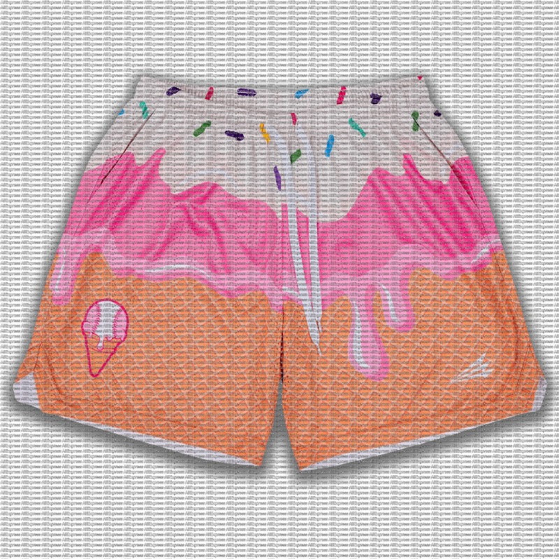 Shaving Cream - Ganzflächig bedruckte Shorts mit geschmolzenen Eistüten-Motiven,