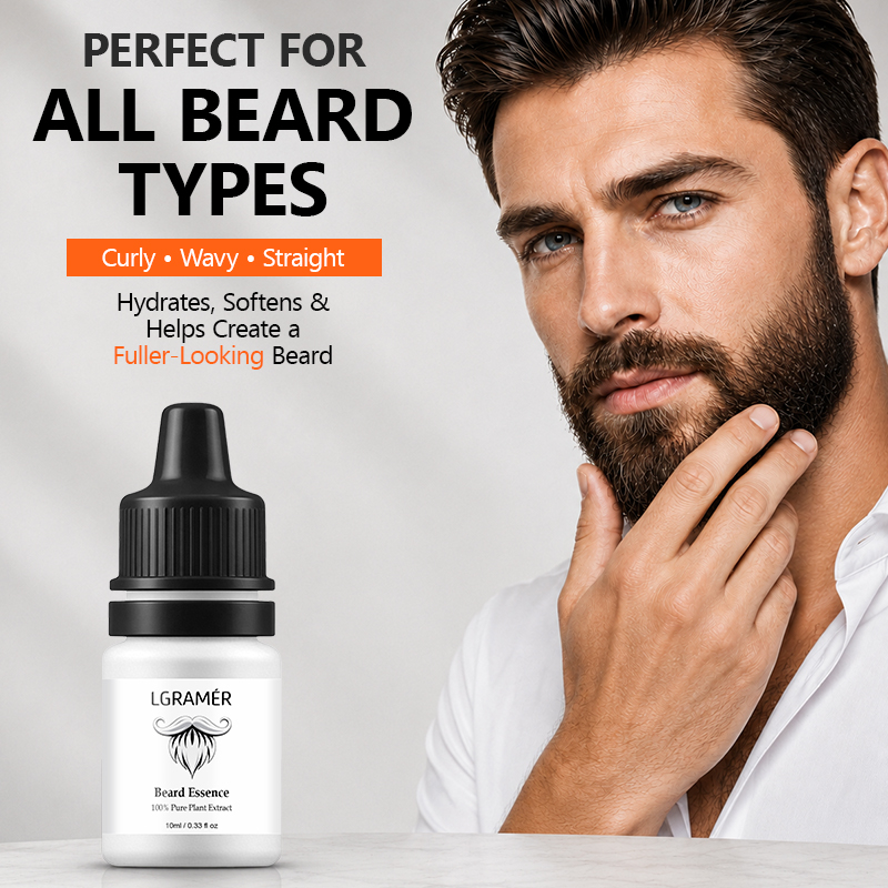 Beard Oil - Bartwuchsserum für Männer, nährt Gesichtshaarfollikel, reduziert